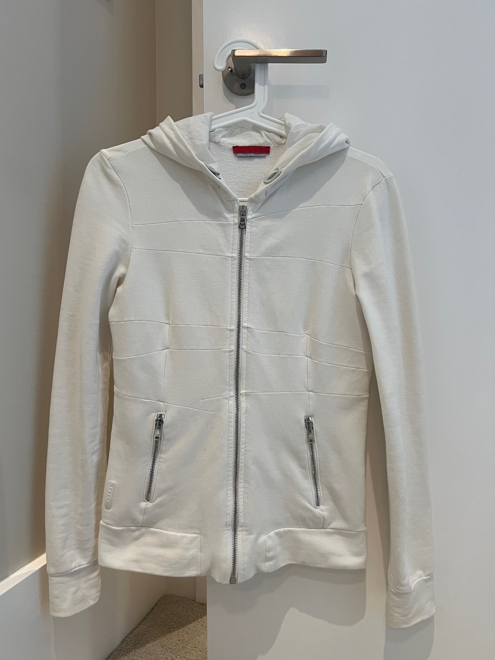 Prada White Hooded Zip-Up Jacket